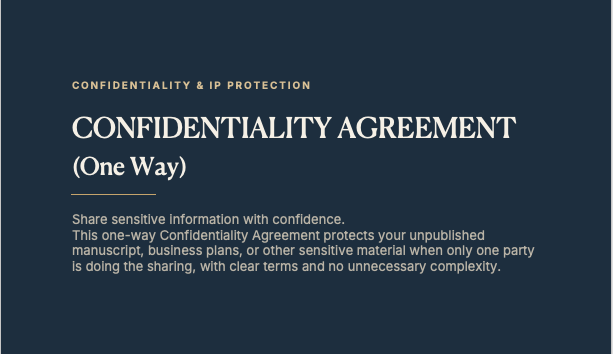 Confidentiality Agreement (One Way)