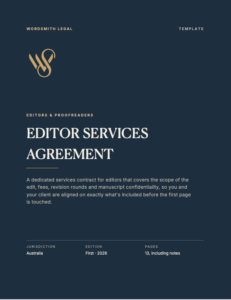 Editor Services Agreement