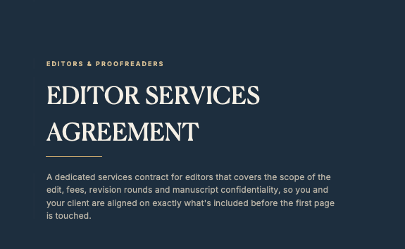 Editor Services Agreement